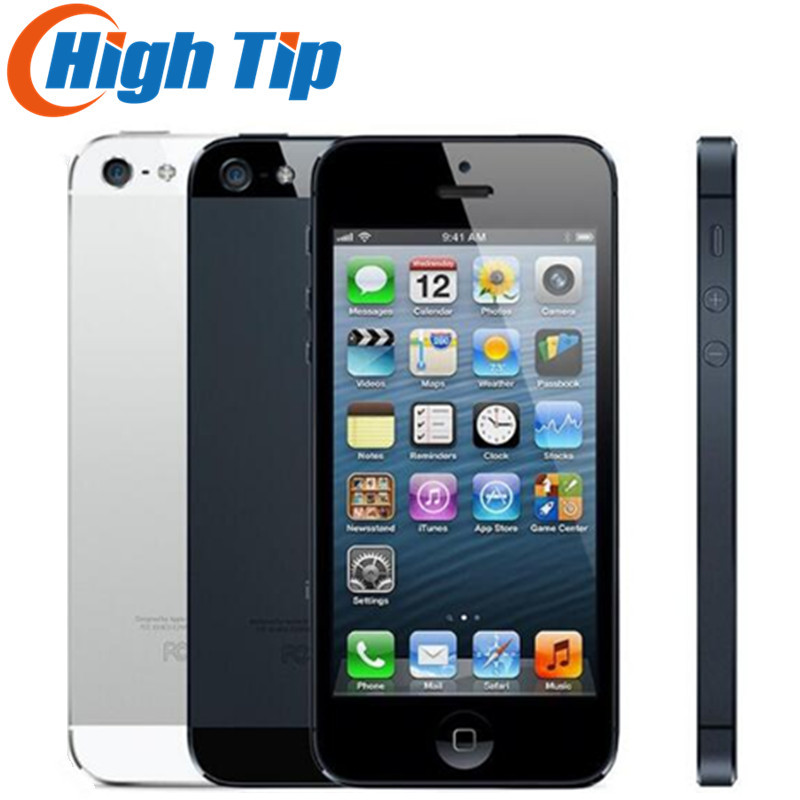  Factory Original Iphone 5 Sealed box Unlocked Apple Cell phone 16GB 32GB ROM 16GB 32GB 64GB IOS 4.0 inch 8MP WIFI GPS Used
