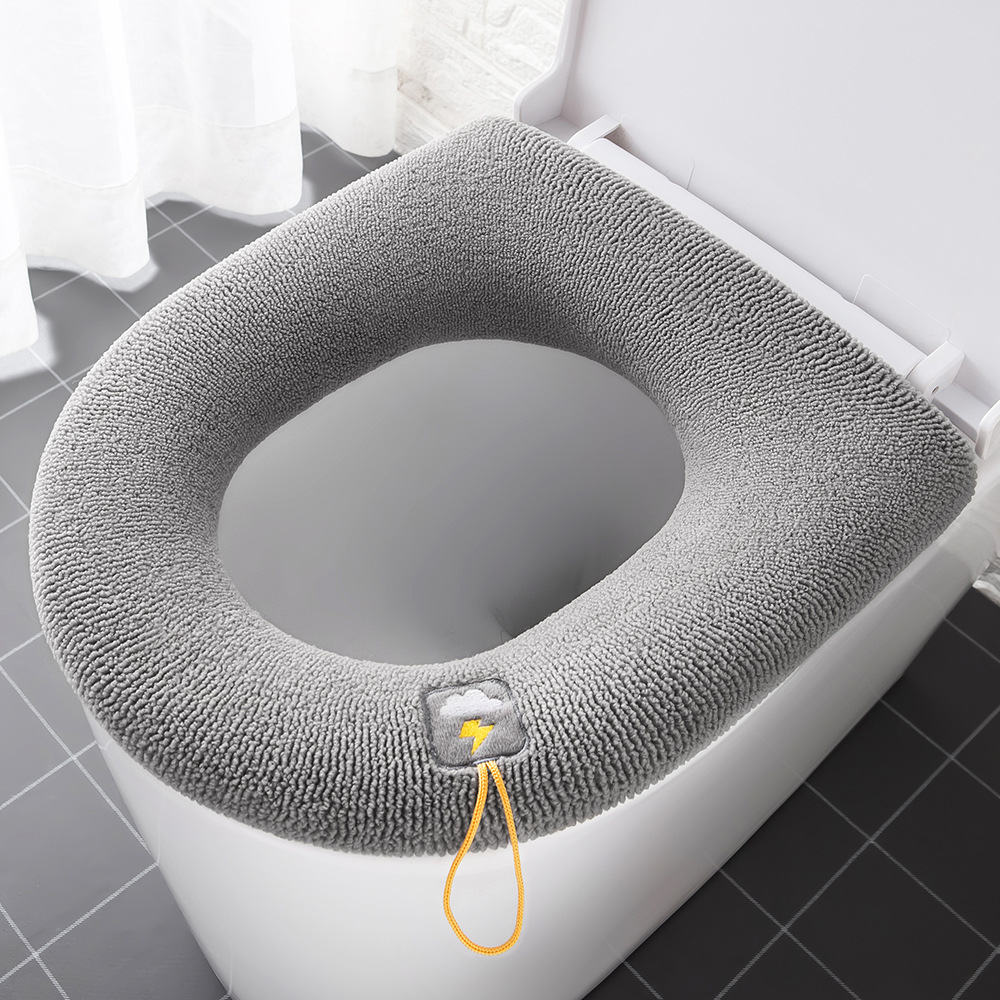 Universal Toilet Seat Stickers With Handles Toilet Cushion Pad Washable Household Bathroom Lid Cover Pad Cushion Mat