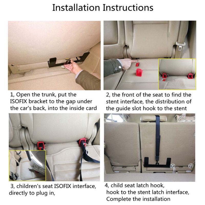 Universal Car Safety Seat Belt Mount Latch Bracket Child Seat Restraint Mounting Kit for ISOFIX Connector D0JC