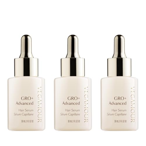 VEGAMOUR GRO+ Advanced Hair Serum | Improves Hair Density, Reduces Shedding and Promotes a Balanced Scalp | For Severe Signs of Thinning | Formulated Without Fragrance, Vegan, Cruelty-Free