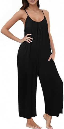 Buauty Womens Summer jumpsuits casual Sleeveless jumpers Loose Rompers Adjustable Strap Boho jumpsuit Dressy 2024 Clothes